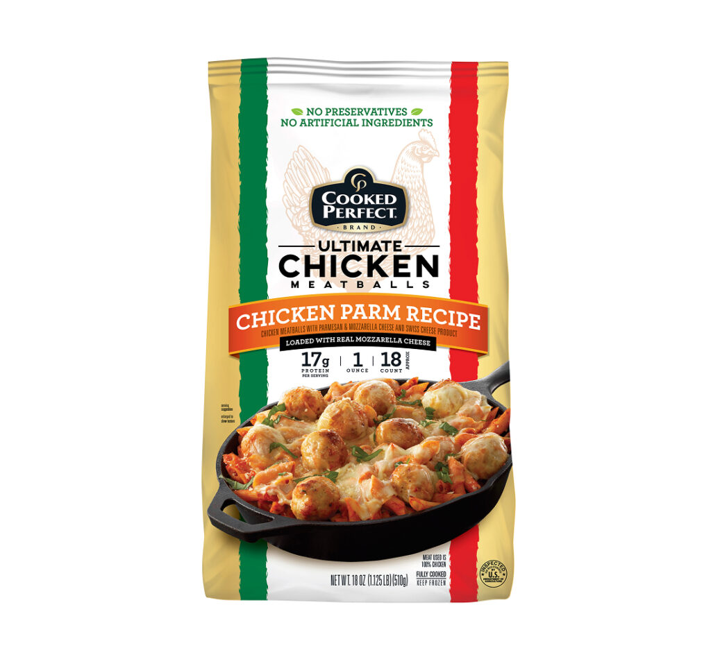 Cooked Perfect® Chicken Parmesan Recipe Meatballs 1.0 oz – 18 oz bag
