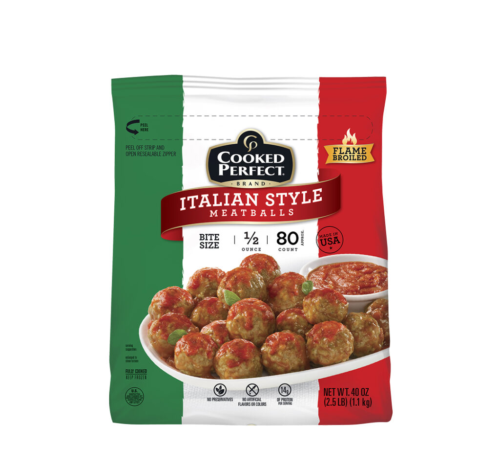Cooked Perfect® Italian Style Beef & Pork Meatballs 0.5 oz – 40 oz bag