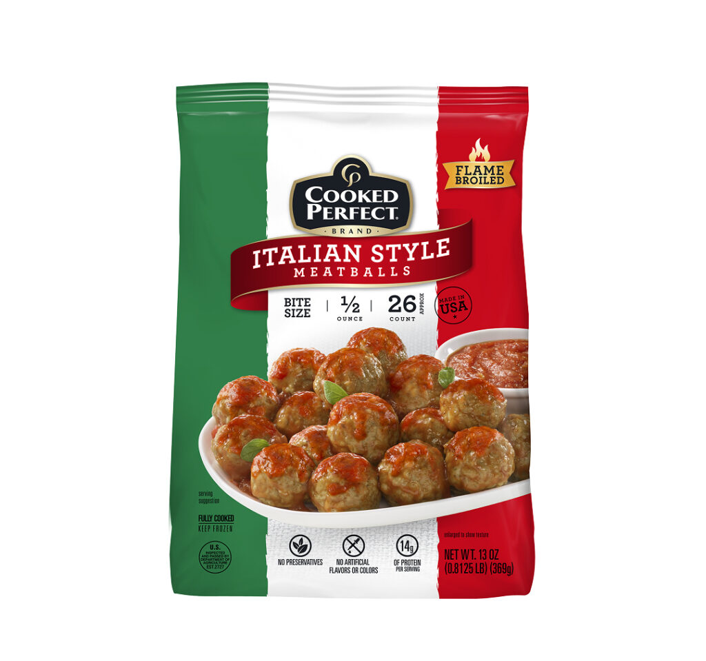 Cooked Perfect® Italian Style Beef & Pork Meatballs 0.5 oz – 13 oz bag