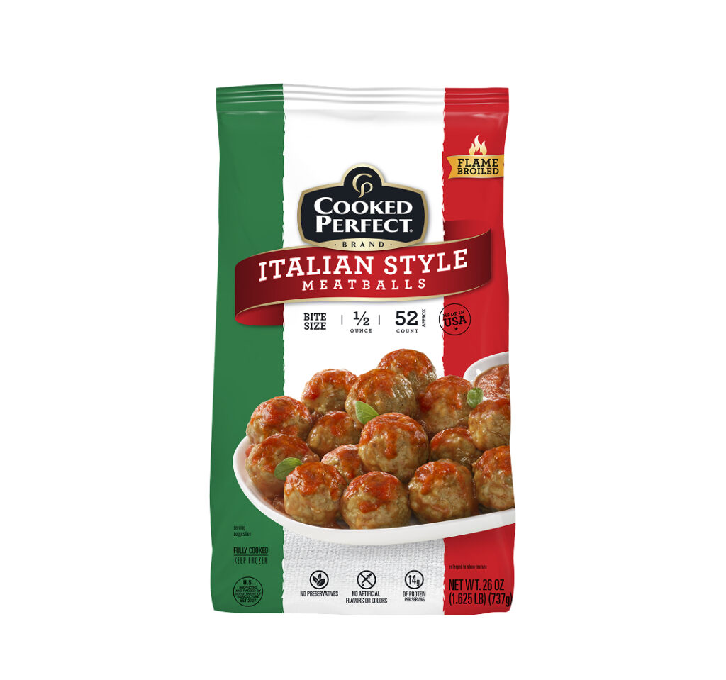 Cooked Perfect® Italian Style Beef & Pork Meatballs 0.5 oz – 26 oz bag