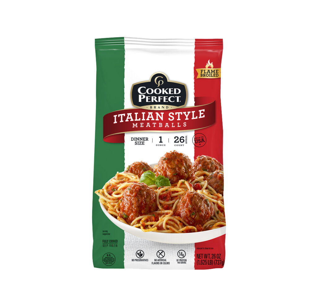 Cooked Perfect® Italian Style Beef & Pork Meatballs 1.0 oz – 26 oz bag