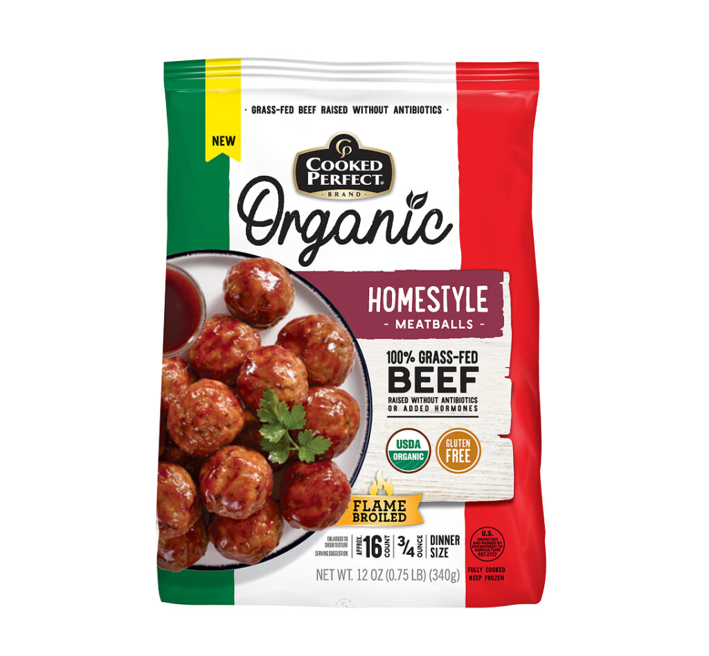 Cooked Perfect® Organic Homestyle Beef Meatballs 0.75 oz – 12 oz bag