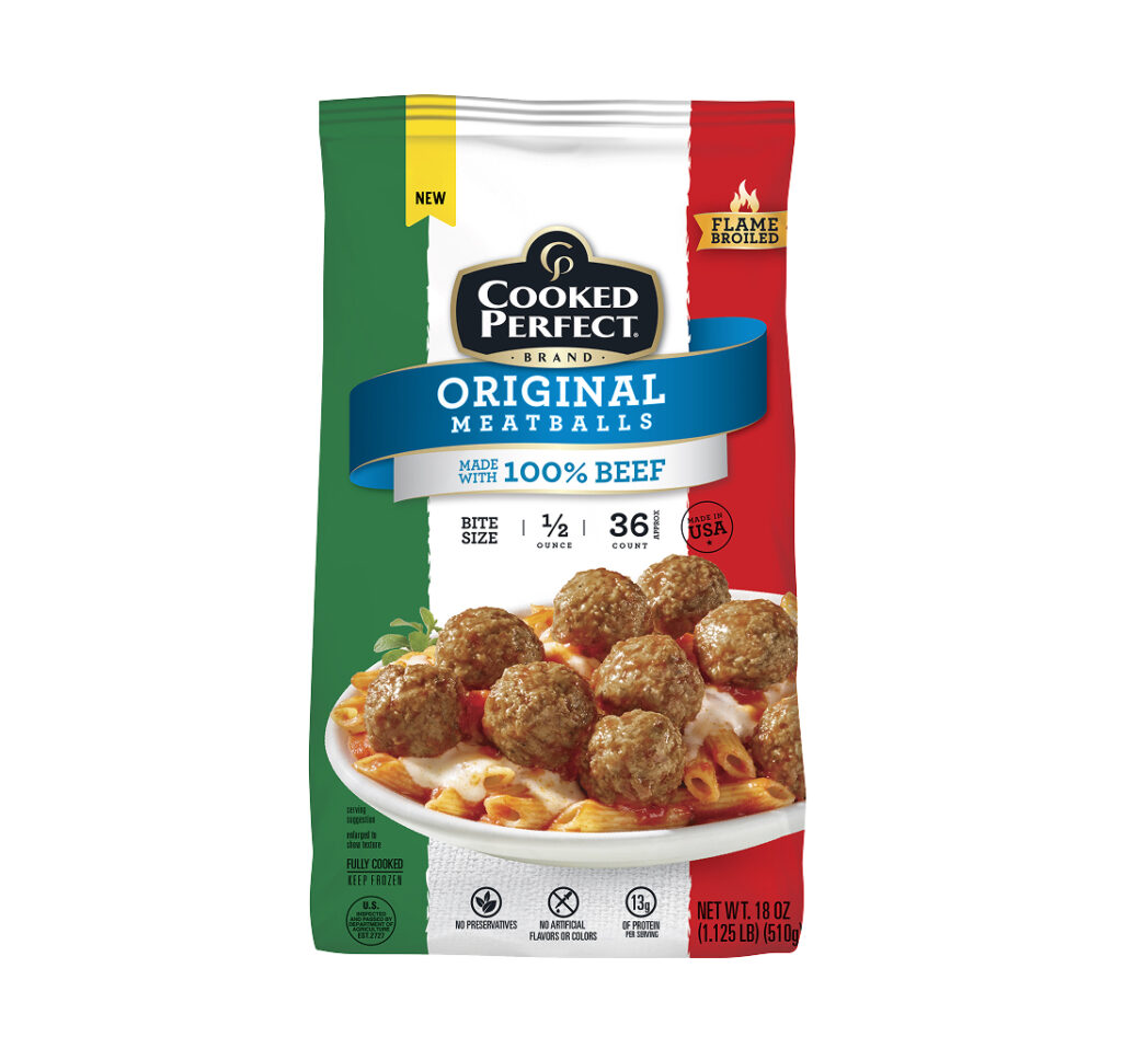 Cooked Perfect® Original All Beef Meatballs 0.5 oz – 18 oz bag