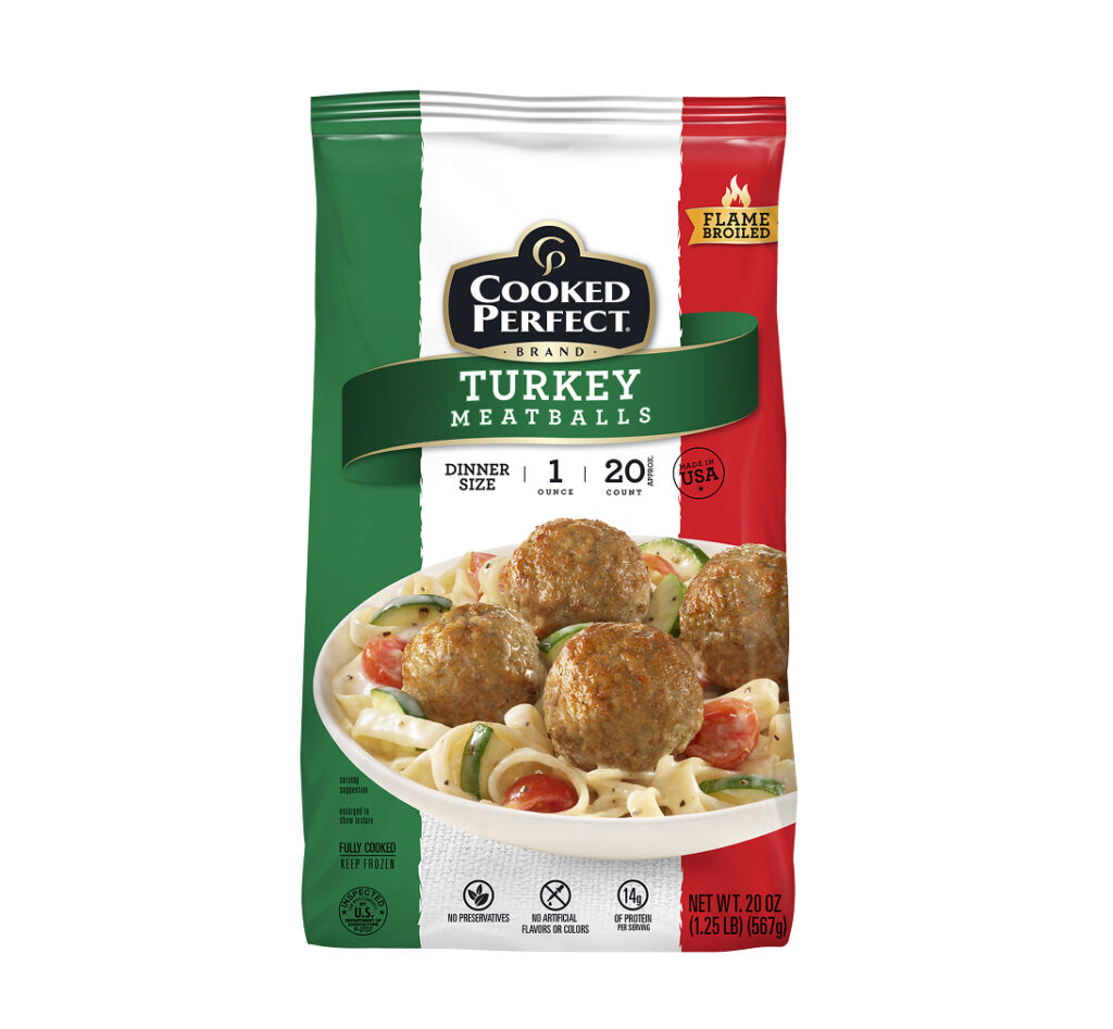 Cooked Perfect® Turkey Meatballs 1.0 oz – 20 oz bag
