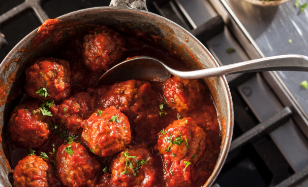 Cooked Perfect Italian Style Beef And Pork Meatballs 0.5 oz