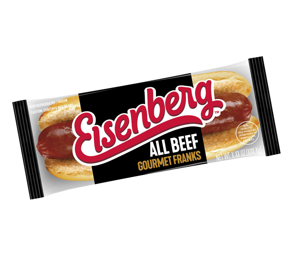 Eisenberg® IW Gourmet Beef Frankfurter in a Whole Wheat Bun 8-1, 6 in