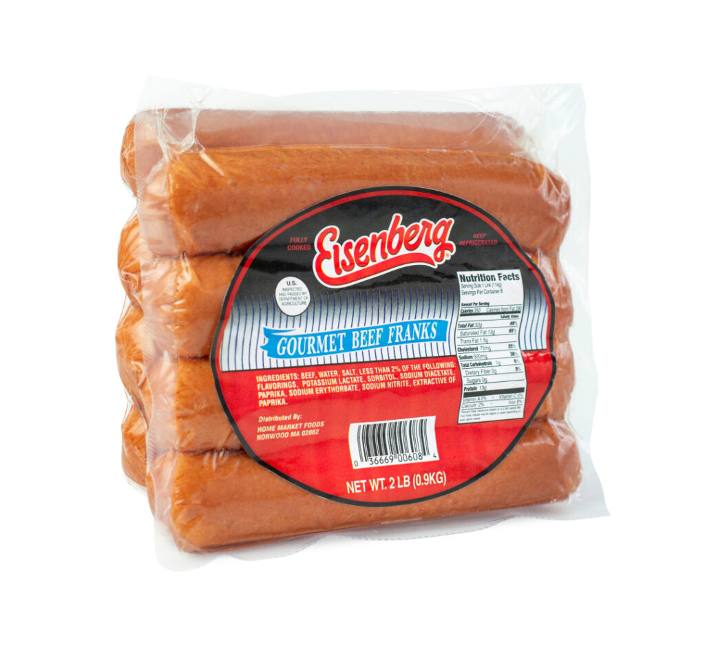 Eisenberg® Gourmet Beef Frankfurter 8 ct, 4-1, 6 in