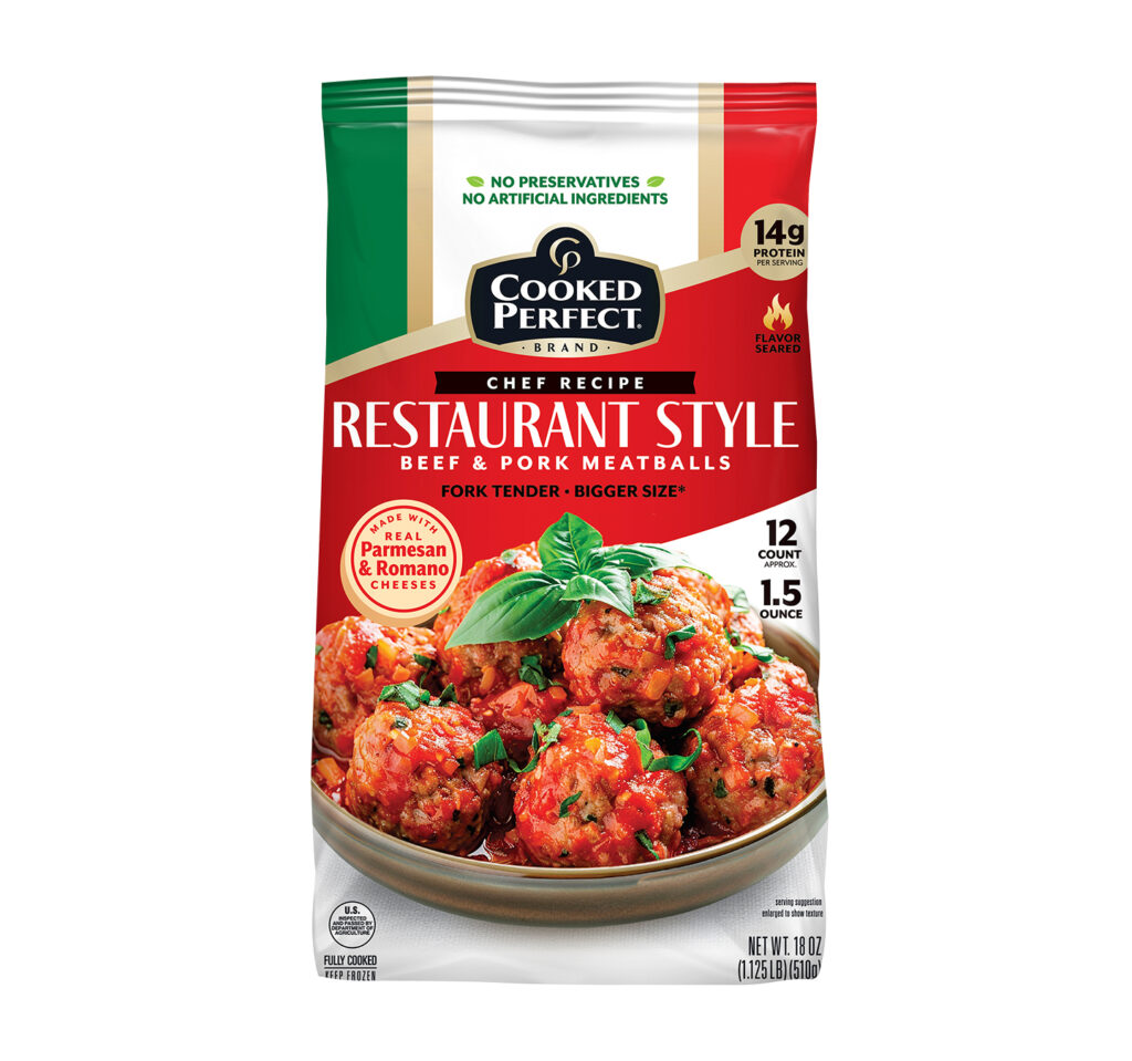 Cooked Perfect® Restaurant Style Meatballs, 1.5 oz – 18 oz bag
