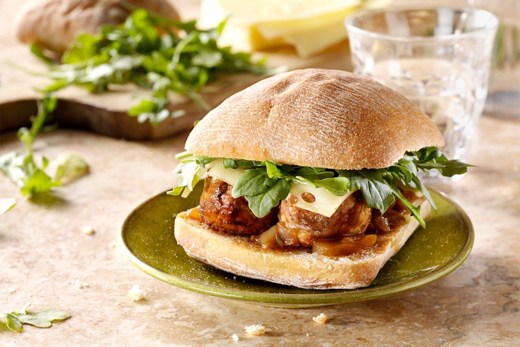 cooked perfect recipe meatball sandwich on ciabatta