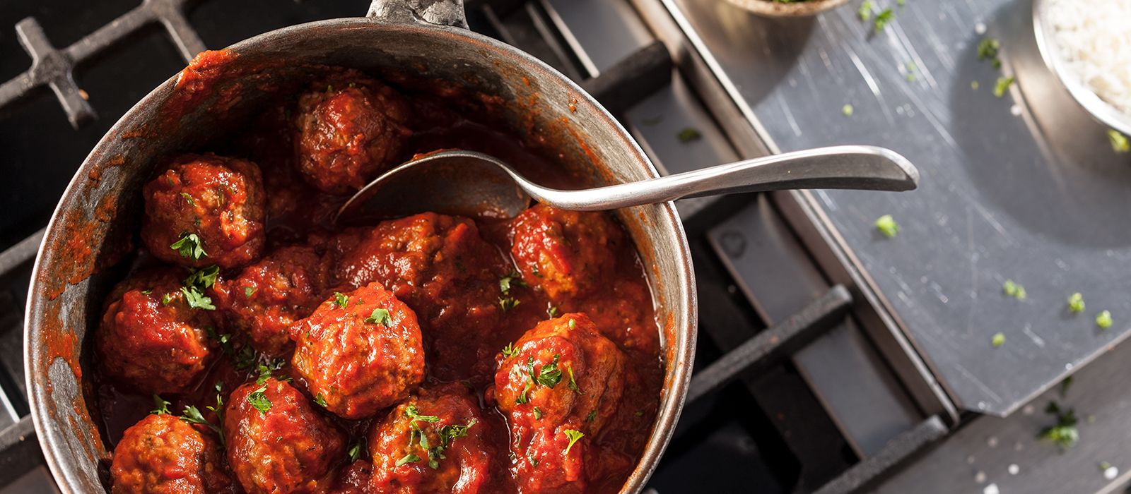 home market foods cooked perfect meatballs in pan